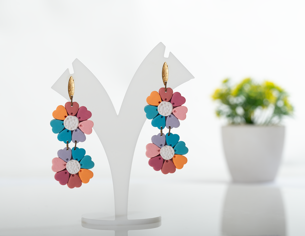 Colorful Petal Dangle Earrings