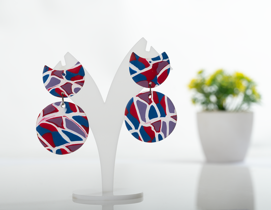 Colorful Geometric Circle Earrings