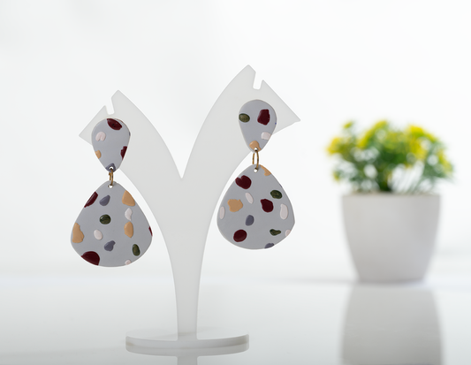 Colorful Terrazzo Teardrop Dangles