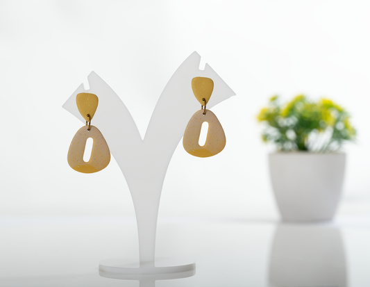 Yellow Geometric Drop Earrings