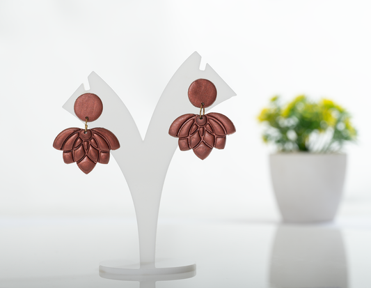 Bronze Petal Drop Earrings
