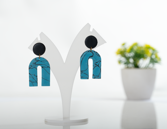 turquoise and Black Arch Dangles