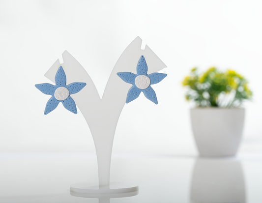 Blue Star Stud Earrings