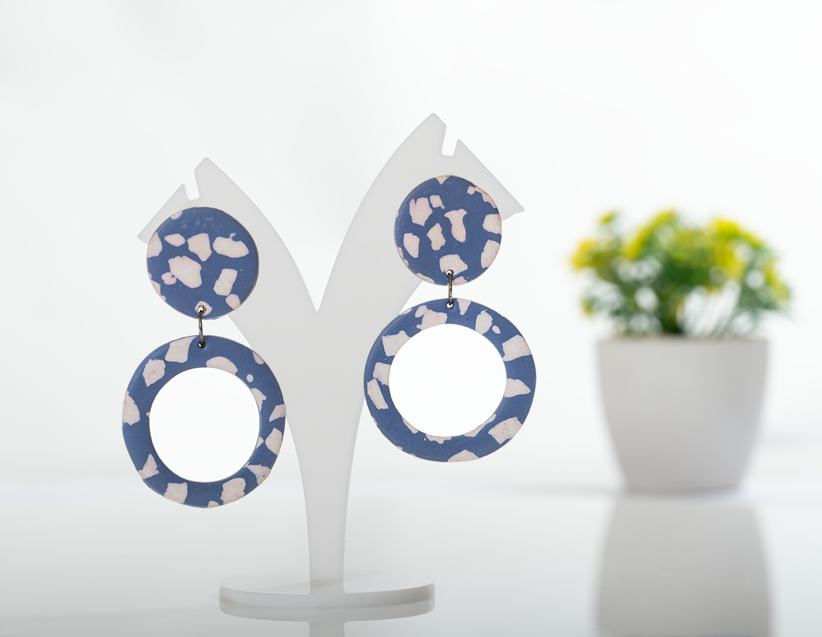 Blue and White Pattern Hoops
