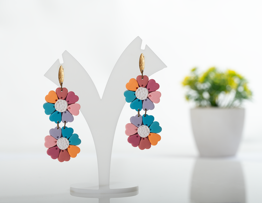 Colorful Petal Dangle Earrings