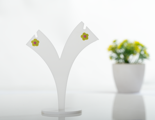 Yellow Floral Studs